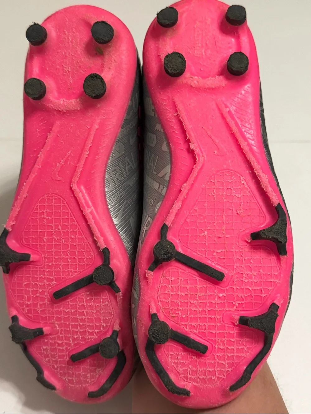 Nike Kids Silver and Pink Soccer Cleats